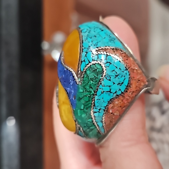 Pitango Design Silver Ring w/ Stones Size 7 Jeweler can size down - Picture 4 of 7